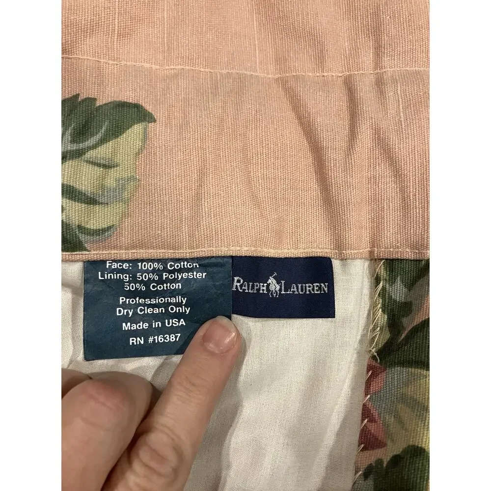 VTG Ralph Lauren Cynthia Pink Floral Valance Tassels Hand-Sewn Rings 80s RARE